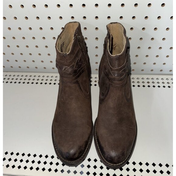 Circle G by Corral Womens Leather Side Zip Burnished Top Strap Booties Size 8 M - Picture 4 of 8